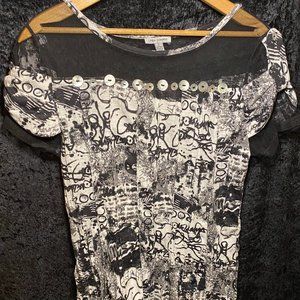 Linea Domani Black/ White Short Dress (Size L)